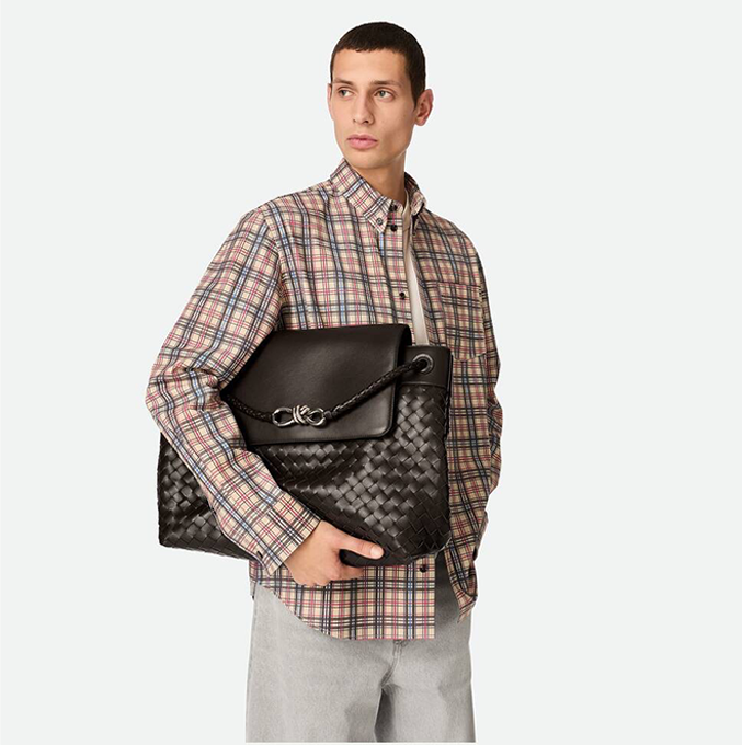 bottega veneta large andiamo mixed leather flap crossbody tote bag #805969